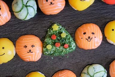 Christmas Rice Ball and Onigiri Platter